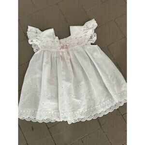 Vintage White Lace Trim Kids Casual Dress